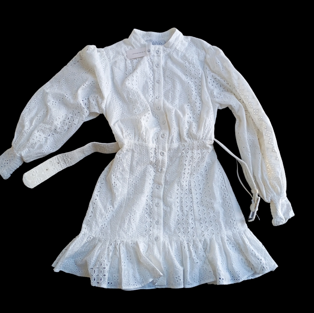 NWT Mare x Anthropologie White Eyelet Women's Dress Size Small - Picture 3 of 8